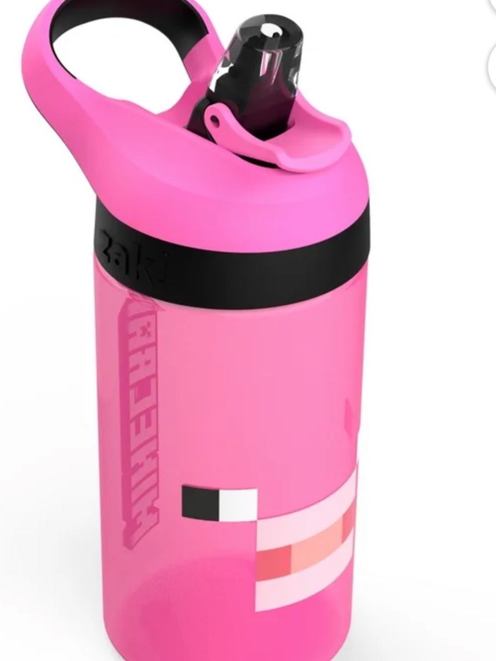 Minecraft Pig Kids Water Bottle with Flip Straw